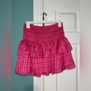 Hot Pink shiny DO+BE mini skirt: SIZE MEDIUM